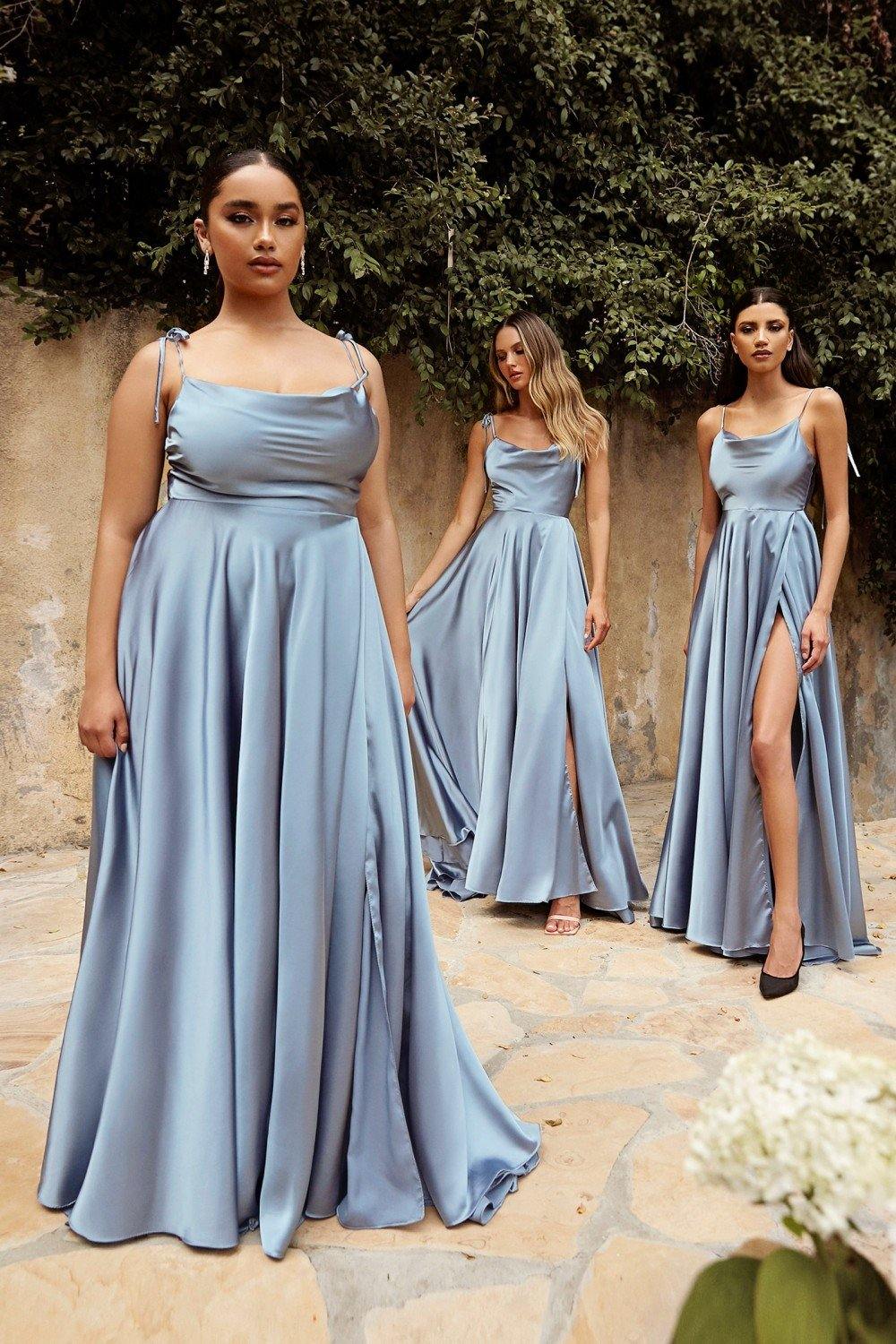 Cinderella Divine BD104 Classic Formal Bridesmaids Prom Dress Dusty Blue