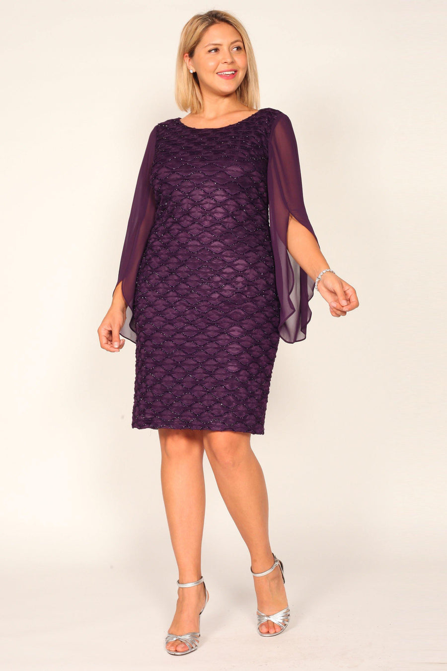 Connected Apparel Short Fitted Cocktail Dress - The Dress Outlet