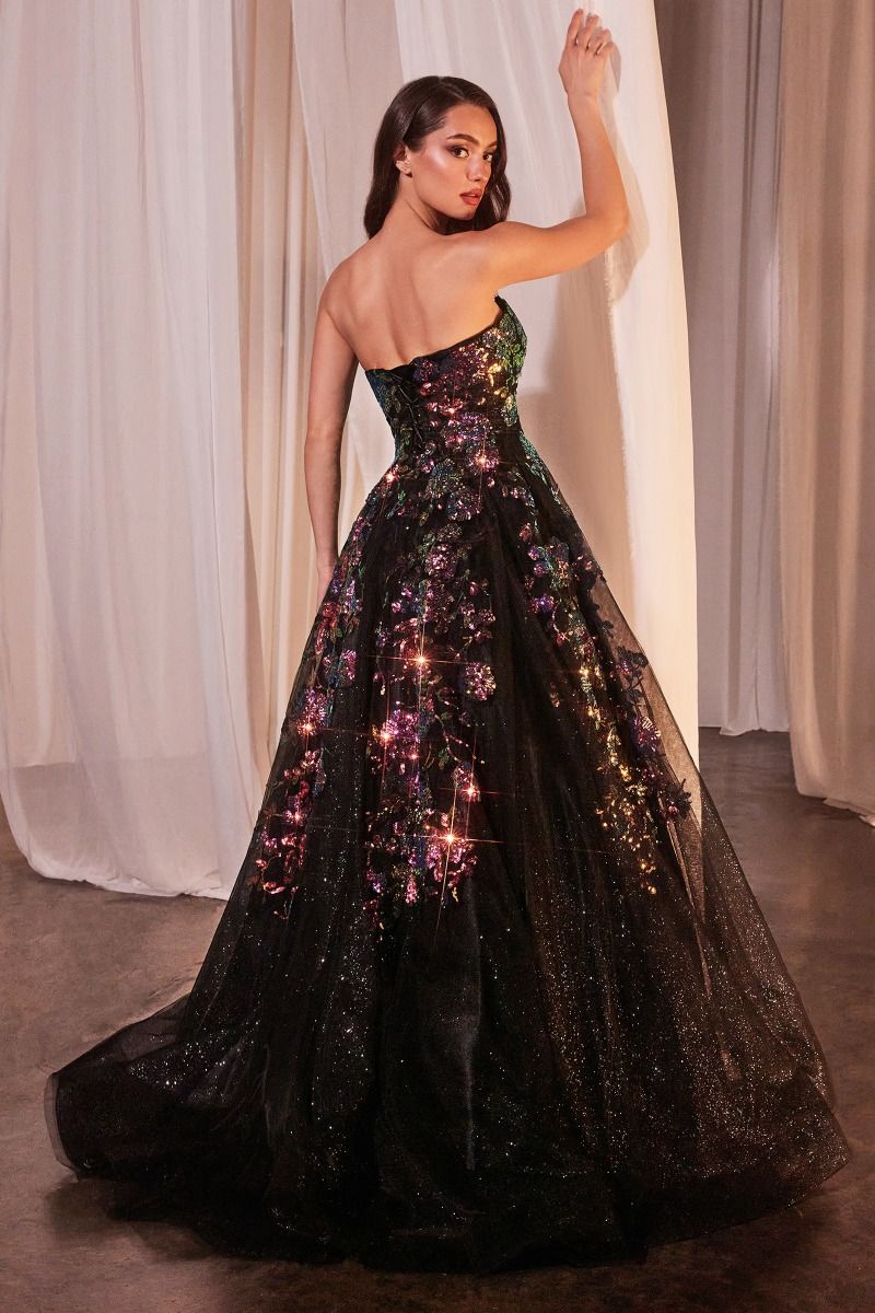 Prom Dresses Long Formal Prom Glitter Sequin A Line Dress Black