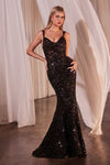 Prom Dresses Long Fitted Sequin Formal Prom Dress Black