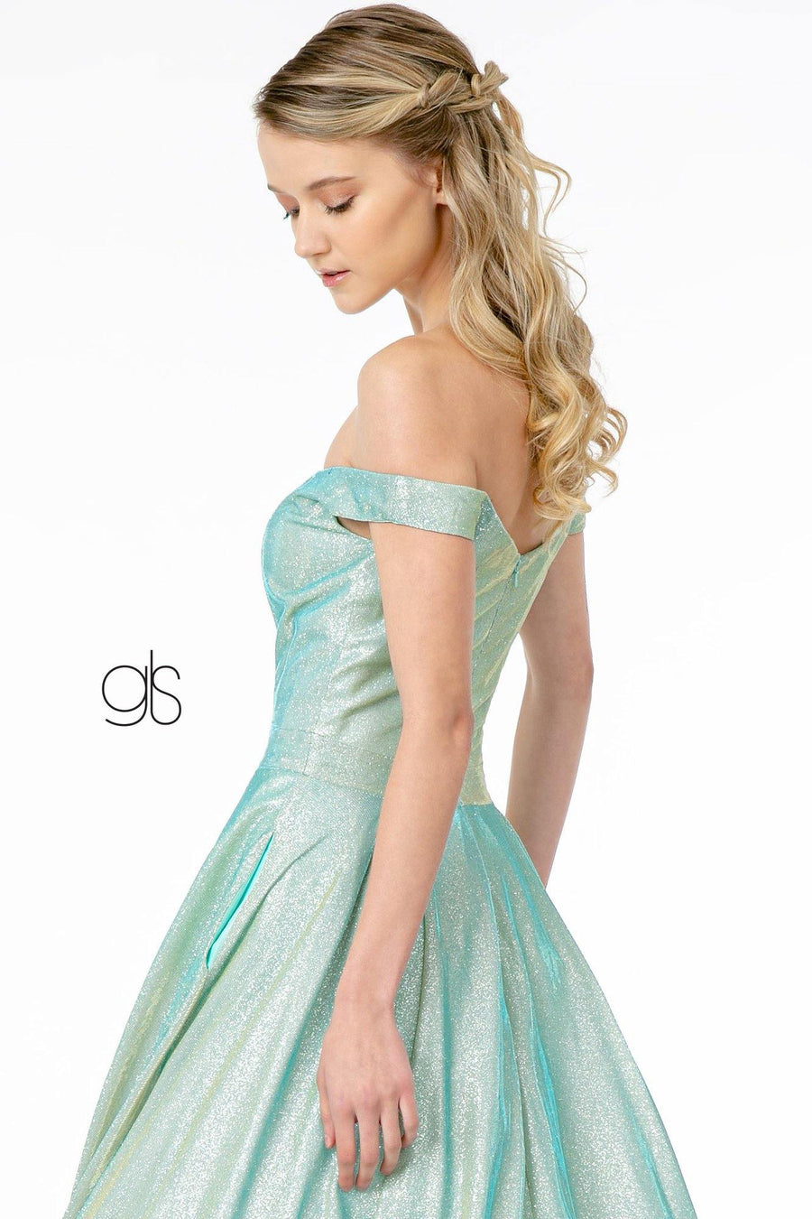 Cut-Away Shoulder Prom Dress Ball Gown - The Dress Outlet Elizabeth K