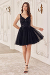 Cocktail Dresses Short A Line Cocktail Glitter Dress Black