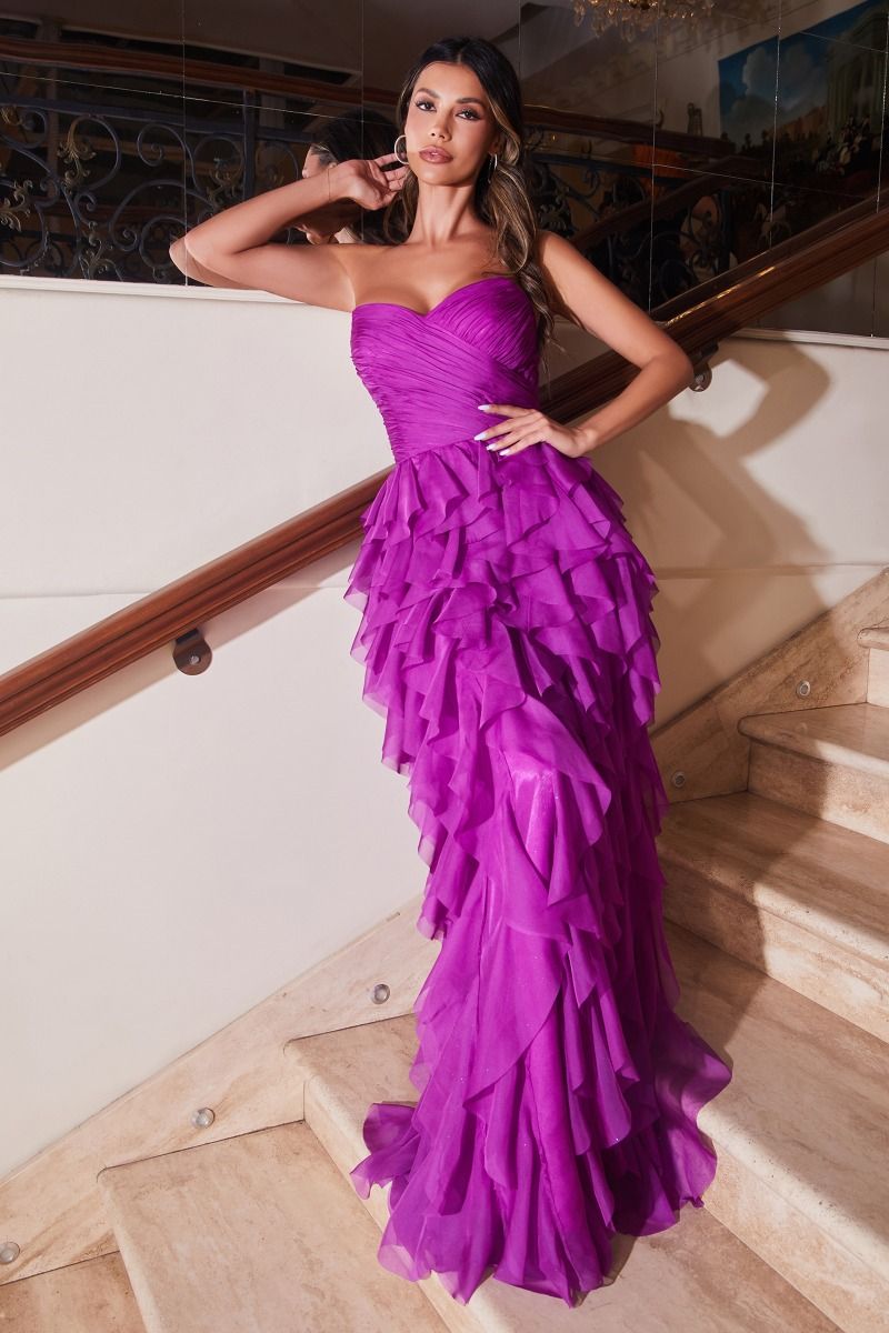 Prom Dresses Ruffled Long Prom Dress Orchid