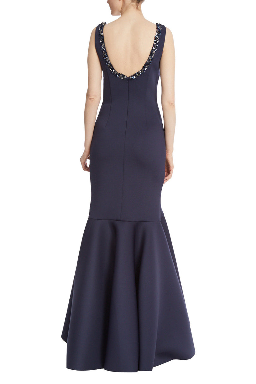 Cocktail Dresses Long Fitted Ruffle Cocktail Dress Navy