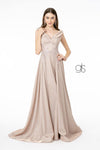 Embroidered A-Line Long Prom Dress - The Dress Outlet Elizabeth K