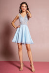 Embroidered Bodice Short Dress Homecoming - The Dress Outlet Elizabeth K