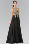 Embroidered Chiffon Long Prom Dress Formal - The Dress Outlet Elizabeth K