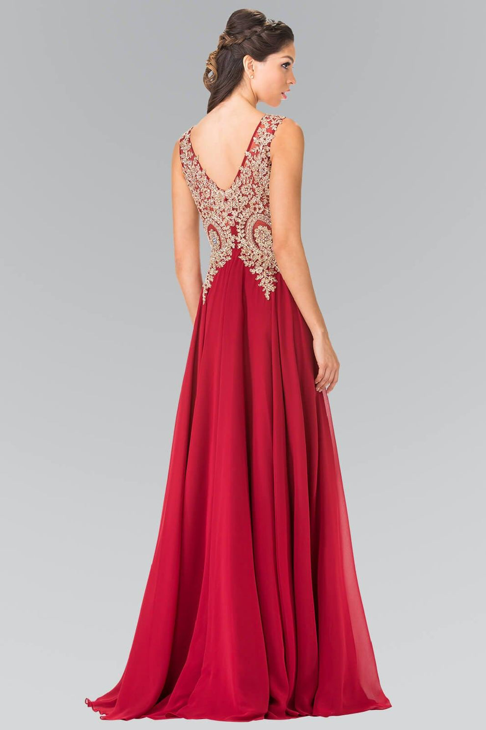 Embroidered Chiffon Long Prom Dress Formal Sale