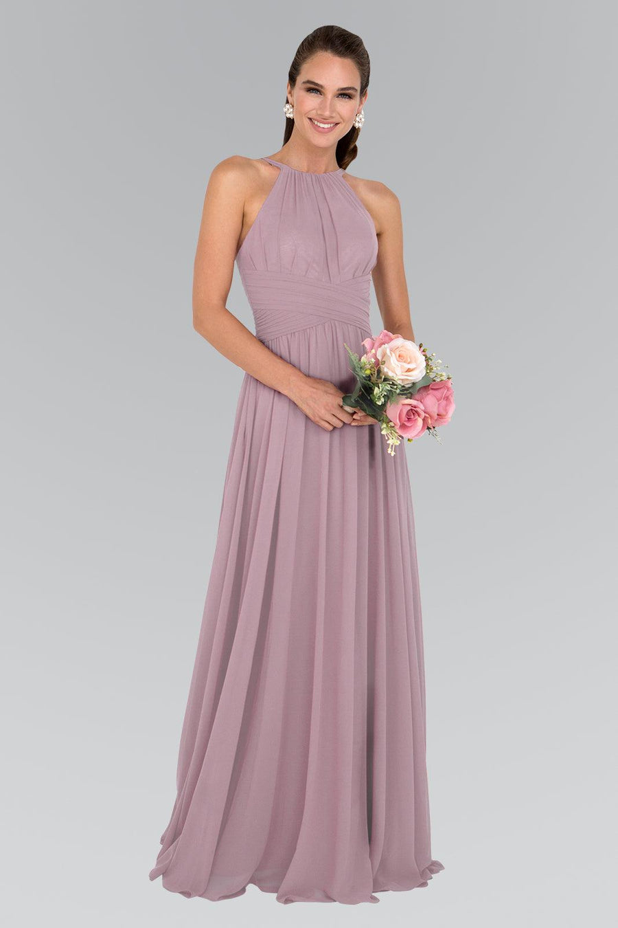 Evening Chiffon Bridesmaid Long Formal Dress - The Dress Outlet