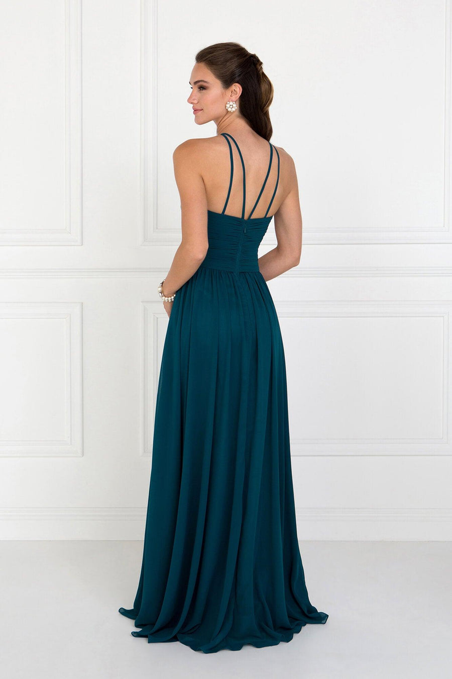 Evening Chiffon Bridesmaid Long Formal Dress - The Dress Outlet Elizabeth K