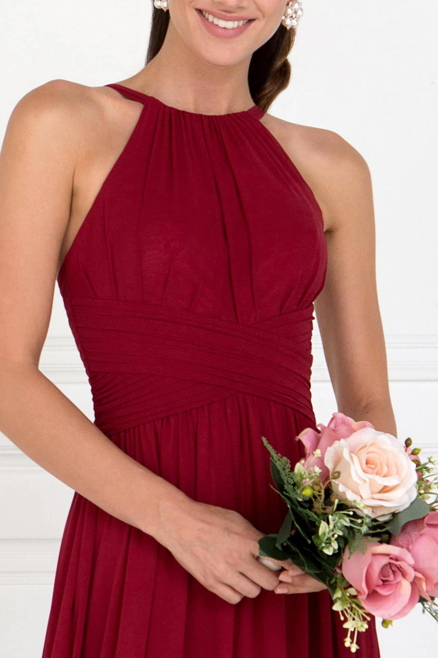 Evening Chiffon Bridesmaid Long Formal Dress - The Dress Outlet Elizabeth K