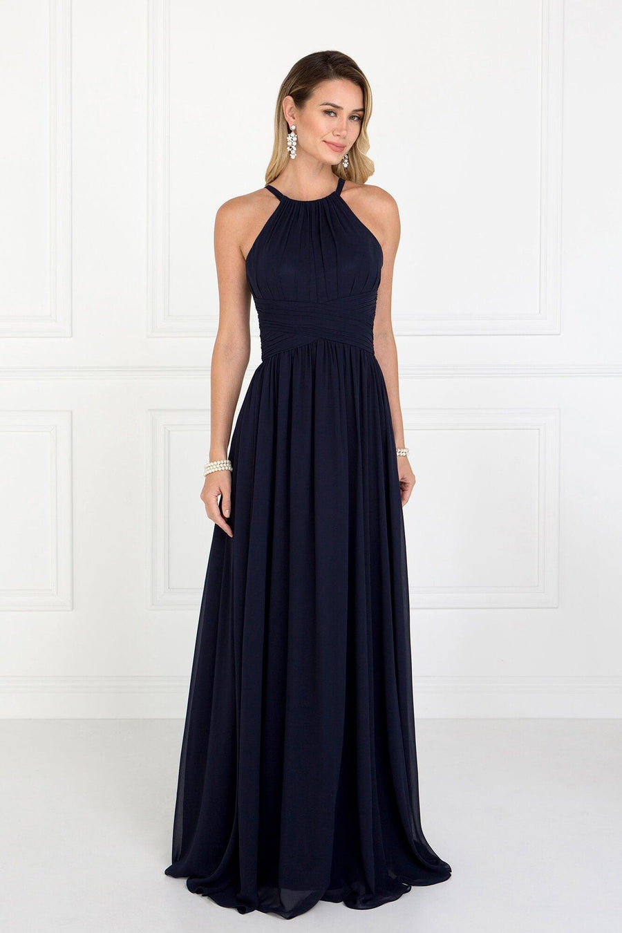 Evening Chiffon Bridesmaid Long Formal Dress - The Dress Outlet Elizabeth K