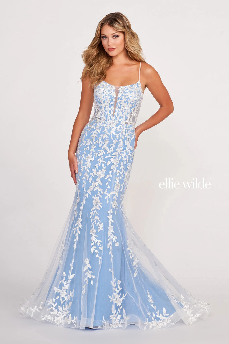 Prom Dresses Mermaid Long Prom Dress Ivory Blue