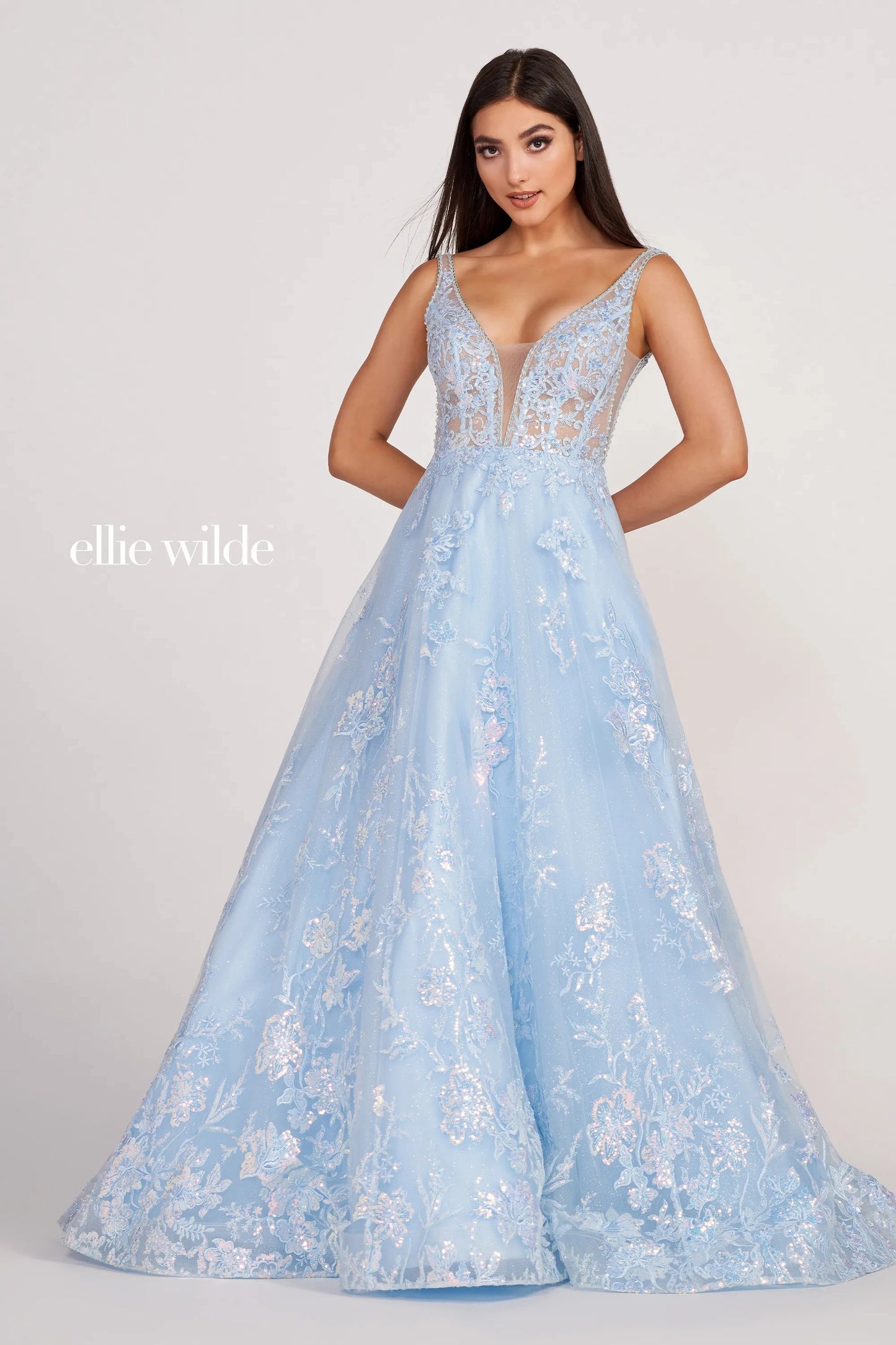 Prom Dresses Formal Pocket Ballgown Long Prom Dress Light Blue