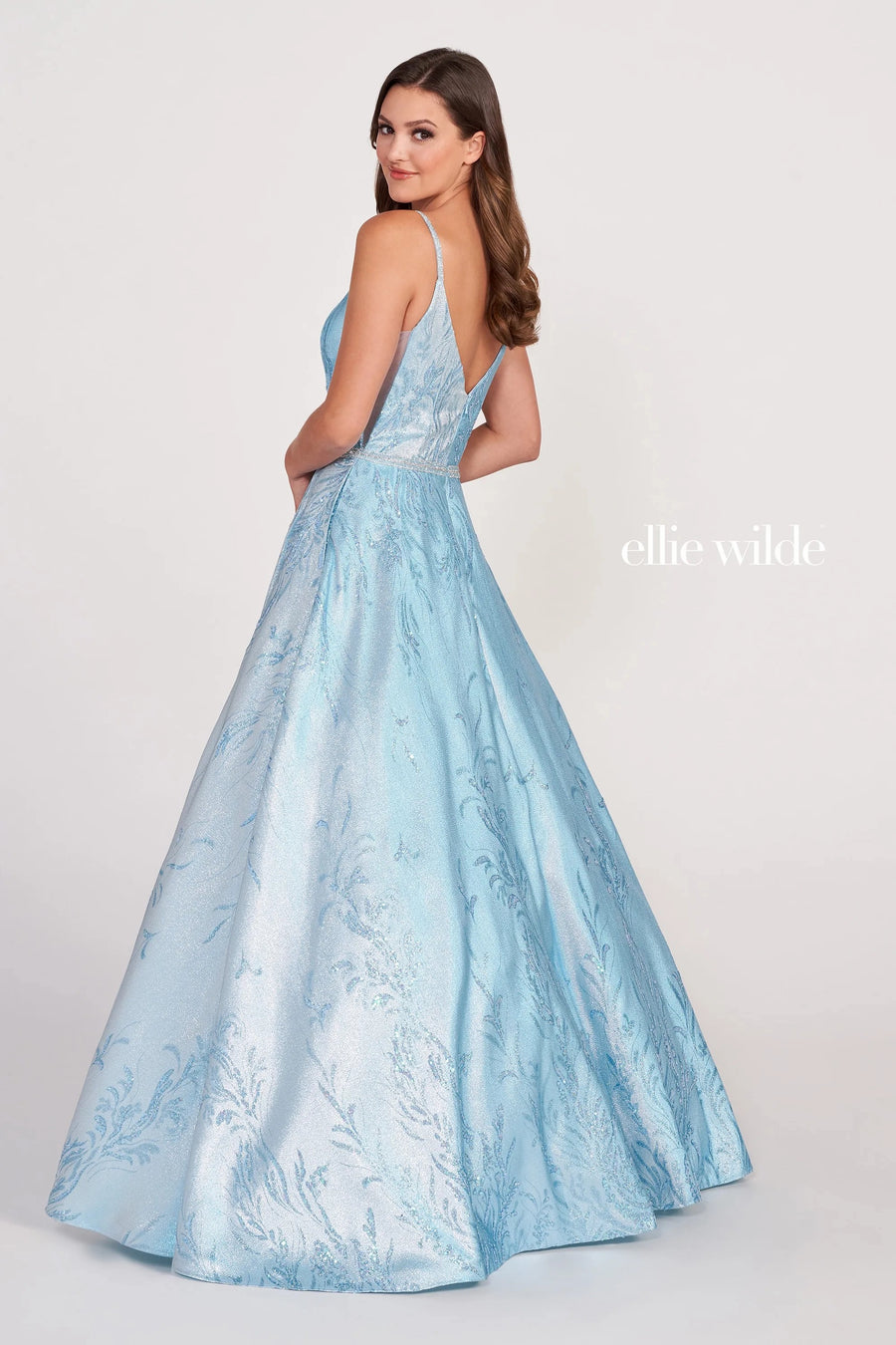 Prom Dresses Pocket Ballgown Long Prom Dress Ice Blue