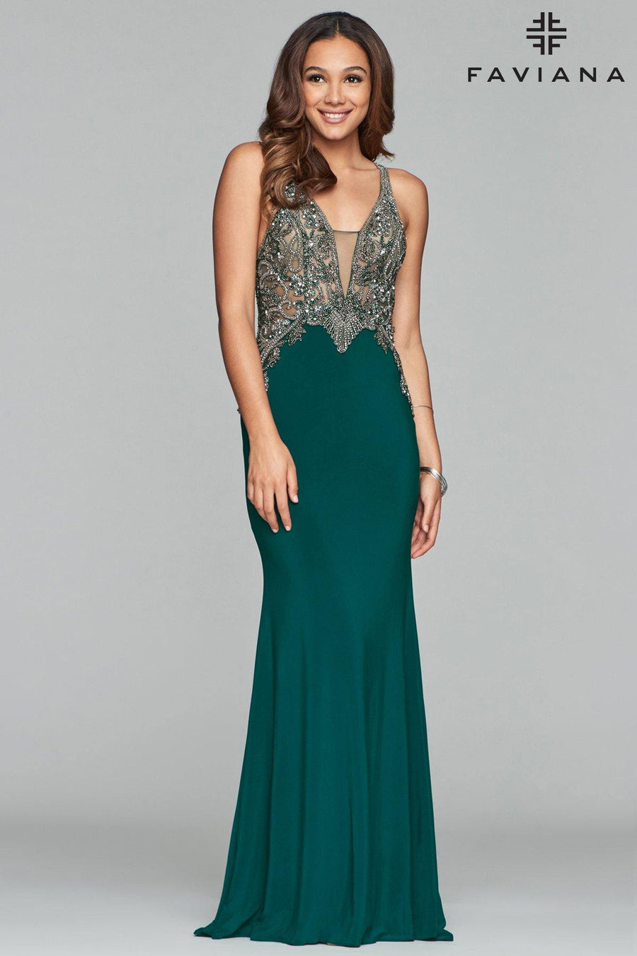 Faviana Long Fitted Prom Dress S10002 Sale - The Dress Outlet