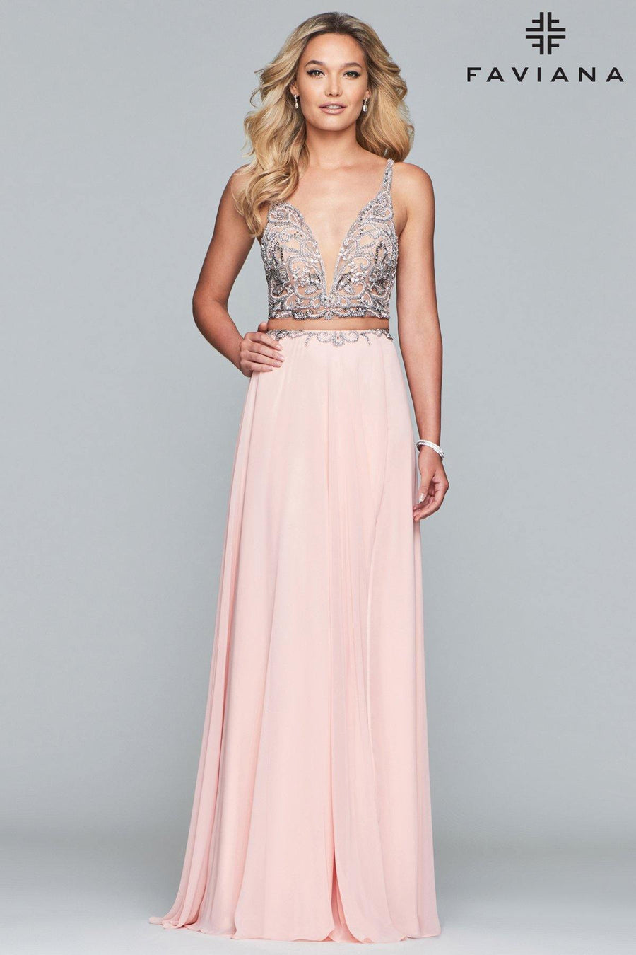 Faviana Sexy Two Piece Prom Dress S10244 Sale - The Dress Outlet