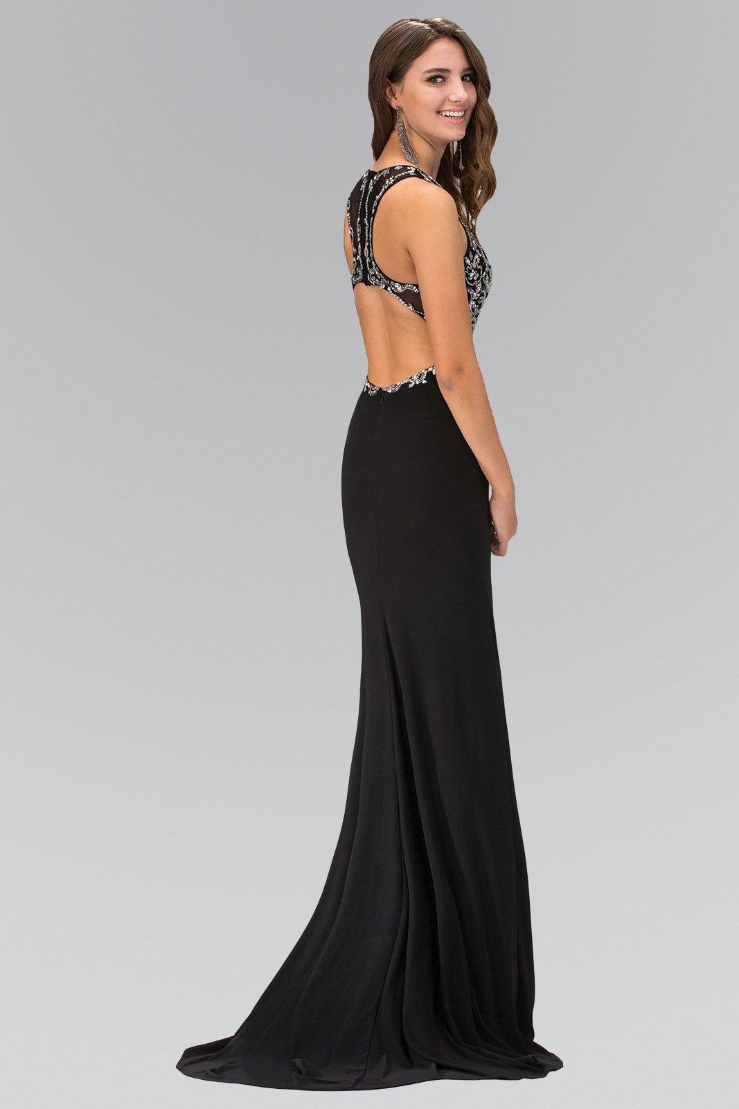 Floor Length Prom Dress with Bead and Sequin - The Dress Outlet Elizabeth K