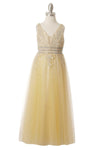 Floor Length Sleeveless Flower Girl Dress - The Dress Outlet Cinderella Couture