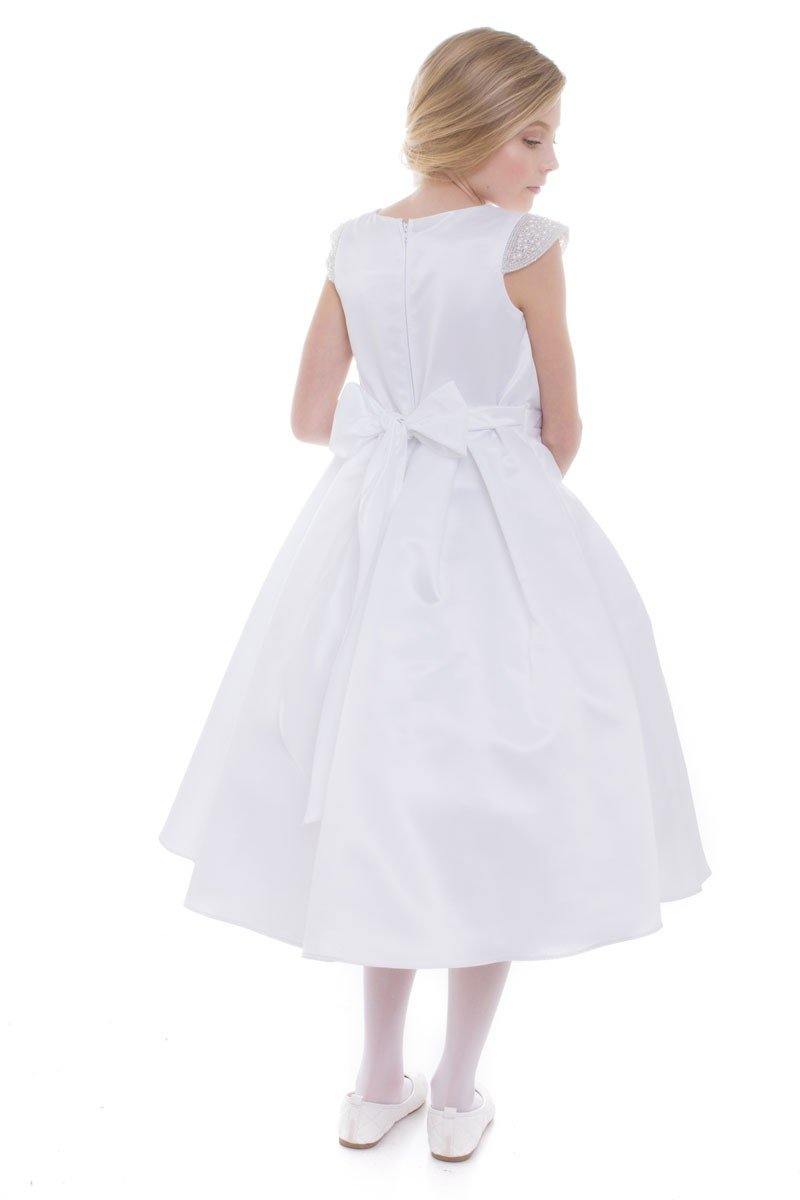 Flower Girl Dress Long Cap Sleeve - The Dress Outlet Petite Adele