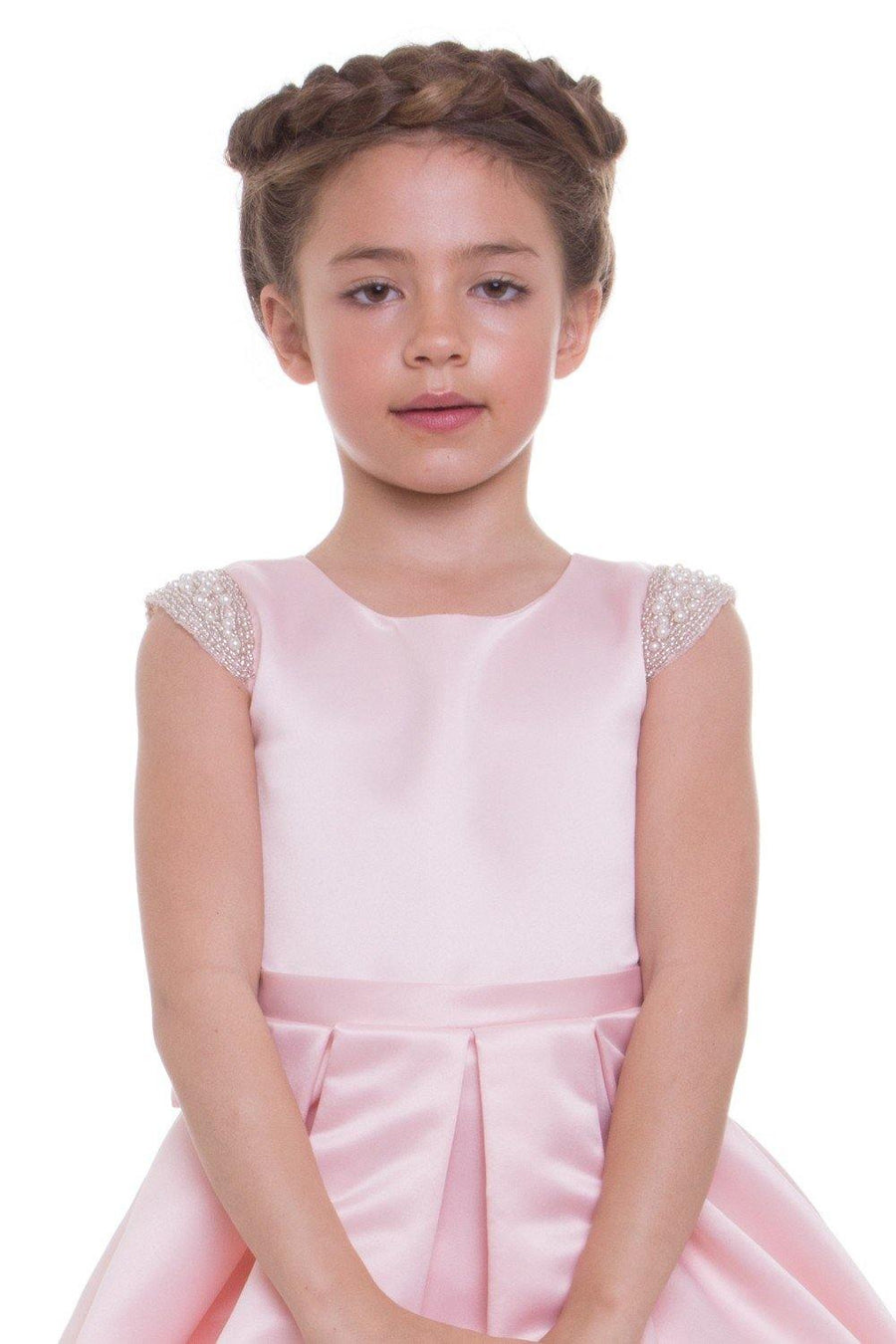 Flower Girl Dress Long Cap Sleeve - The Dress Outlet Petite Adele