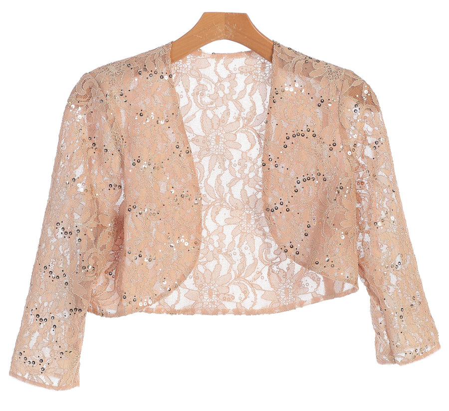 Champagne S Formal Evening Lace Bolero Jacket Sale