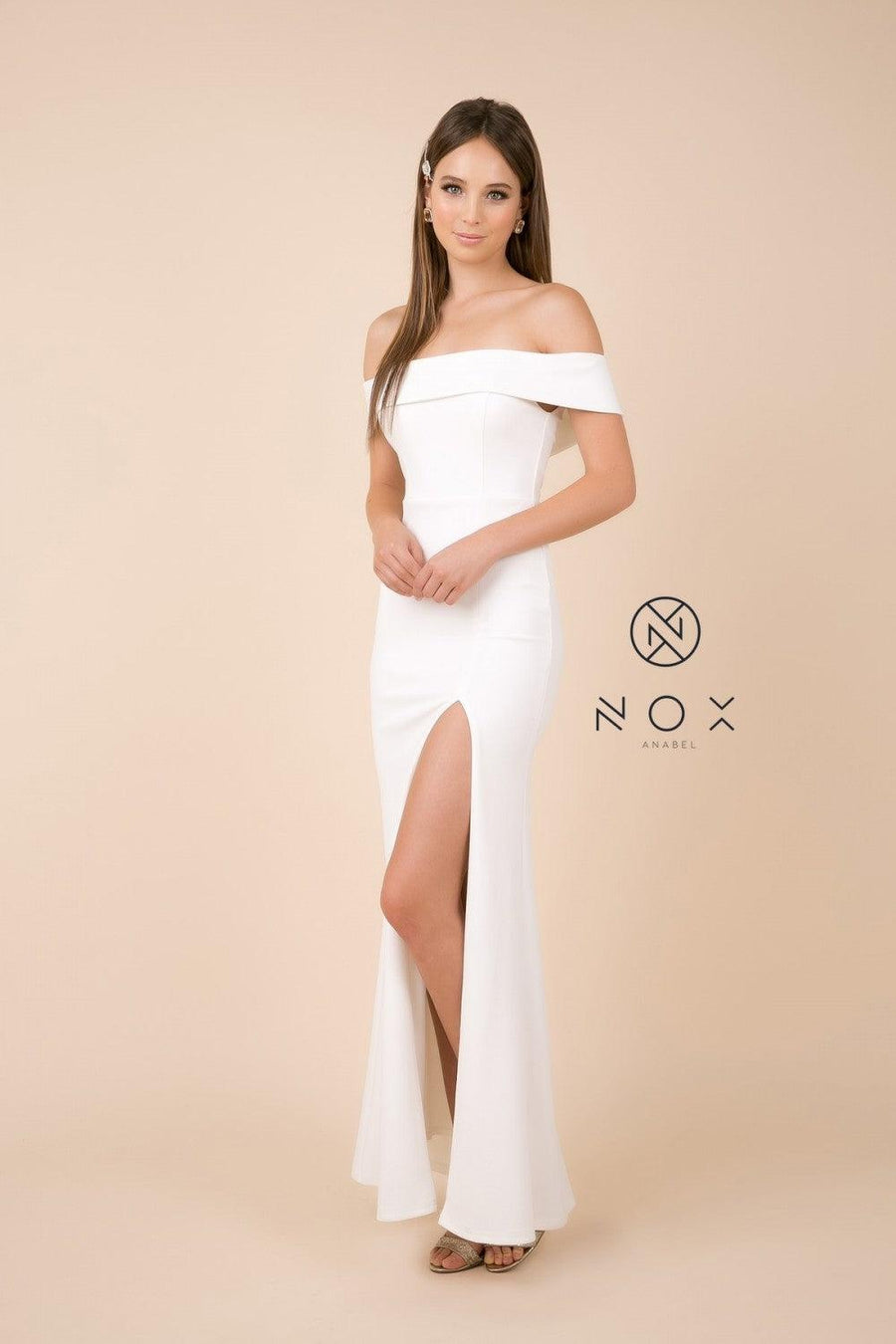 Formal Long Dress Off Shoulder Bridesmaid - The Dress Outlet Nox Anabel