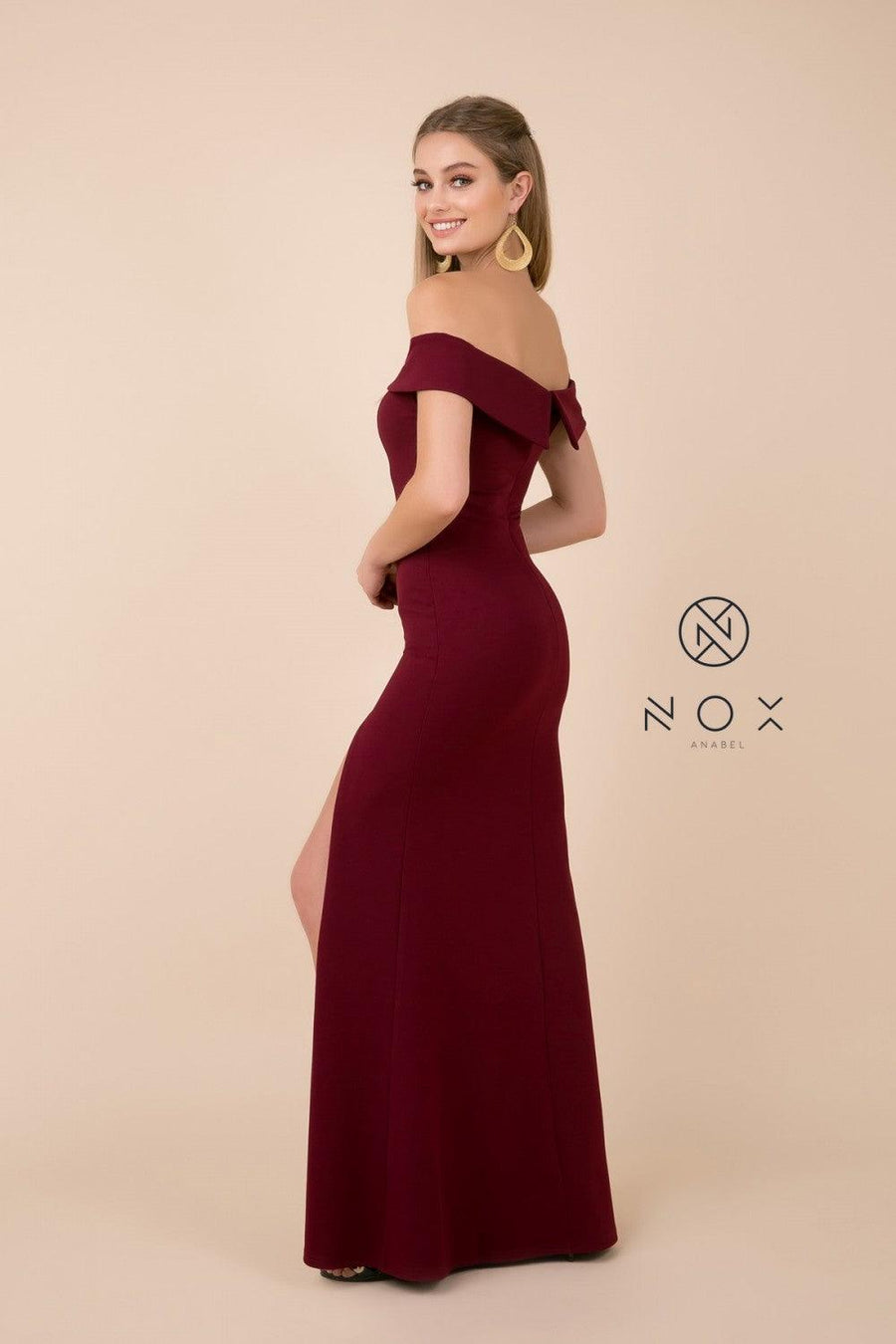 Formal Long Dress Off Shoulder Bridesmaid - The Dress Outlet Nox Anabel