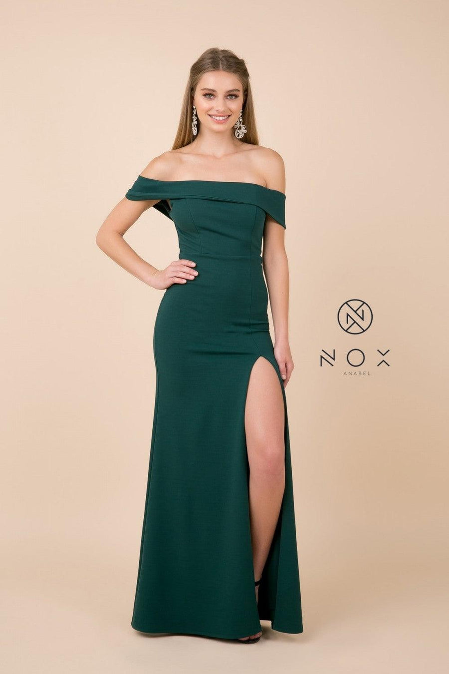 Formal Long Dress Off Shoulder Bridesmaid - The Dress Outlet Nox Anabel