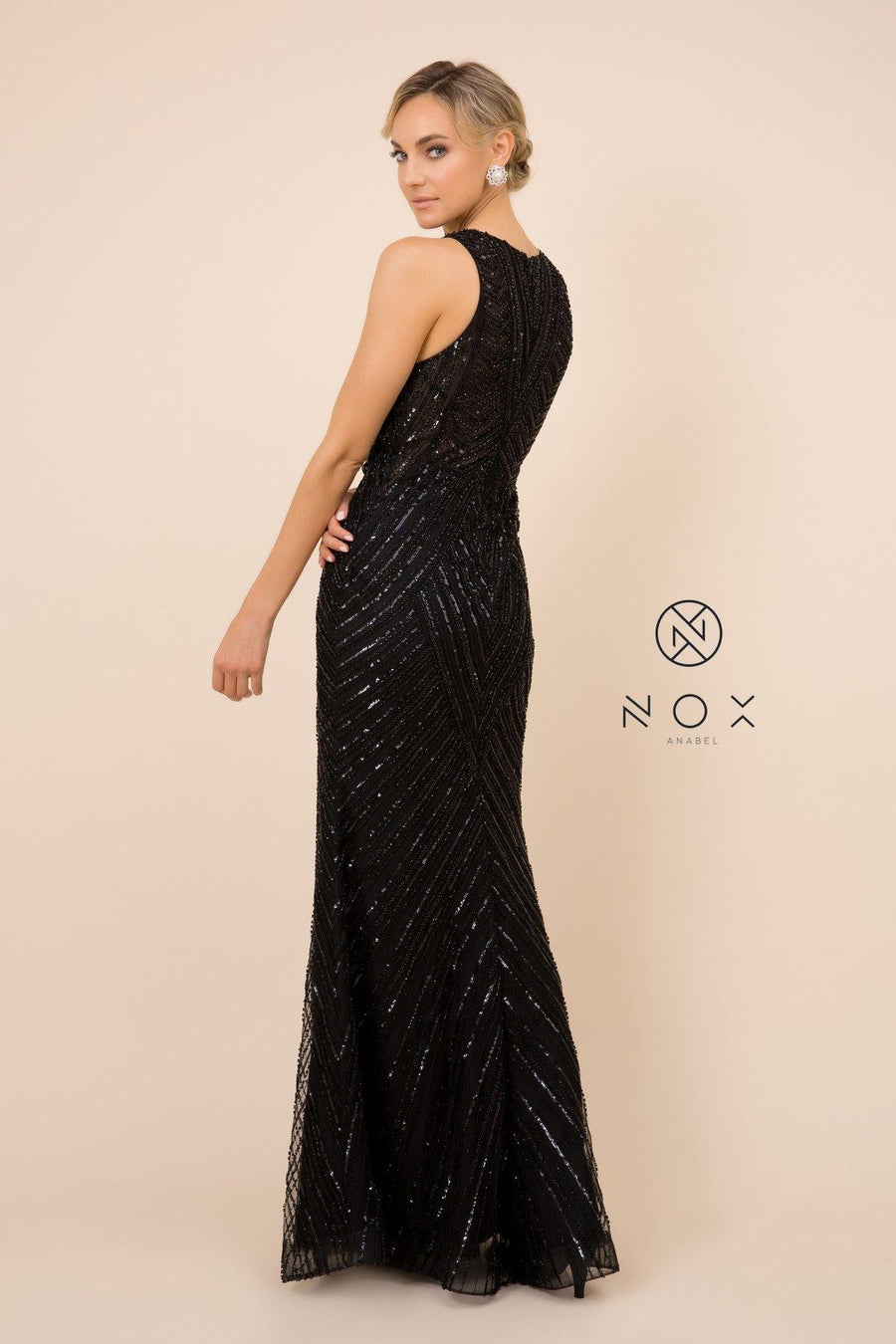 Fitted Long Evening Dress Prom Gown - The Dress Outlet Nox Anabel