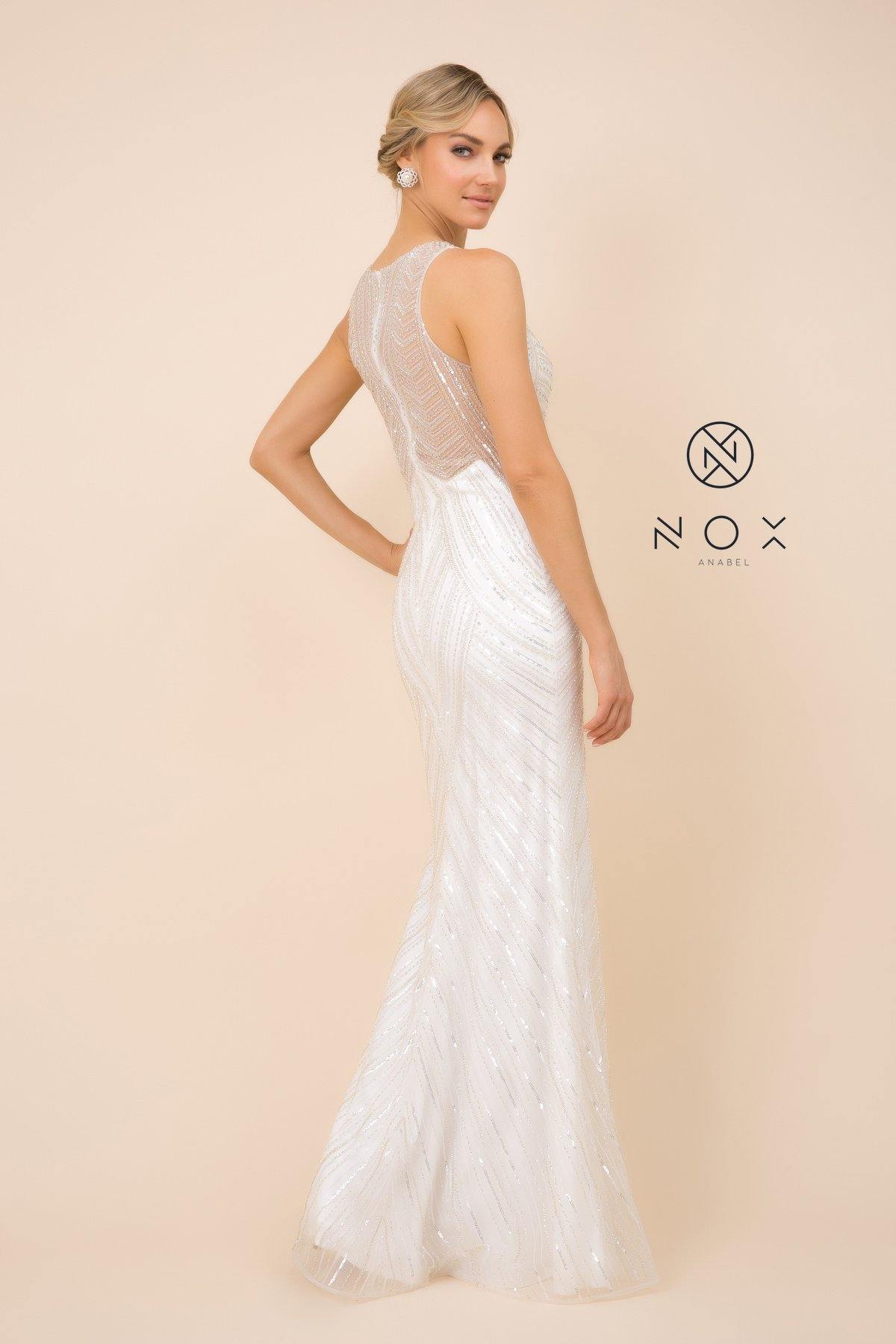 Fitted Long Evening Dress Prom Gown - The Dress Outlet Nox Anabel