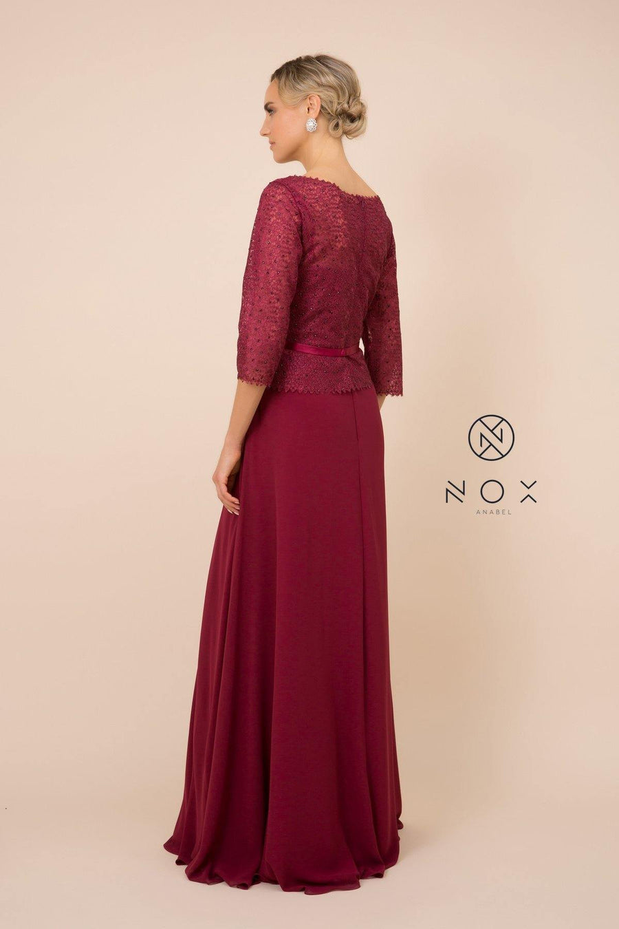 Formal Long Dress Burgundy Burgundy