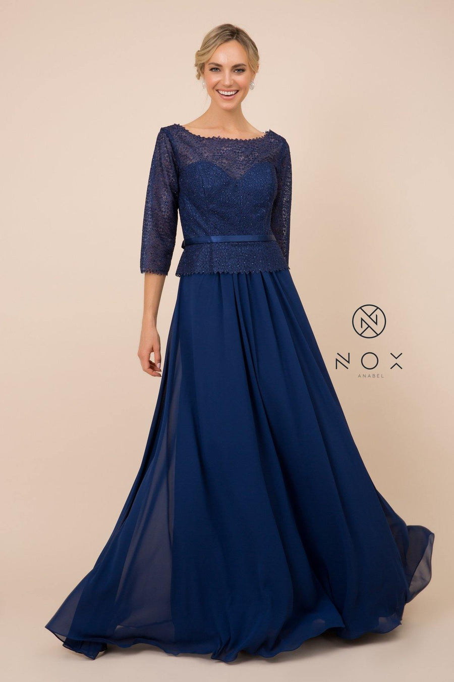 Formal Long Dress Burgundy Navy