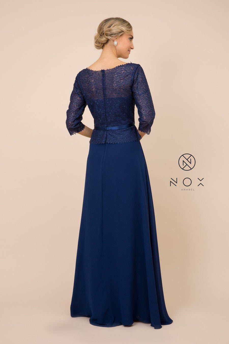 Formal Long Dress Burgundy Navy