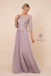 Formal Long Dress Burgundy Tan