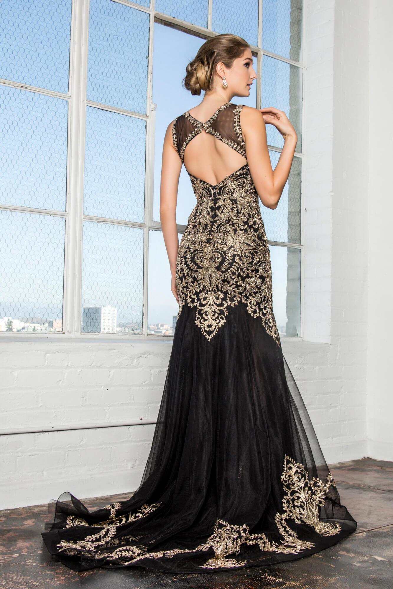 Black Sleeveless Fitted Long Prom Dress for $227.99 – The Dress Outlet