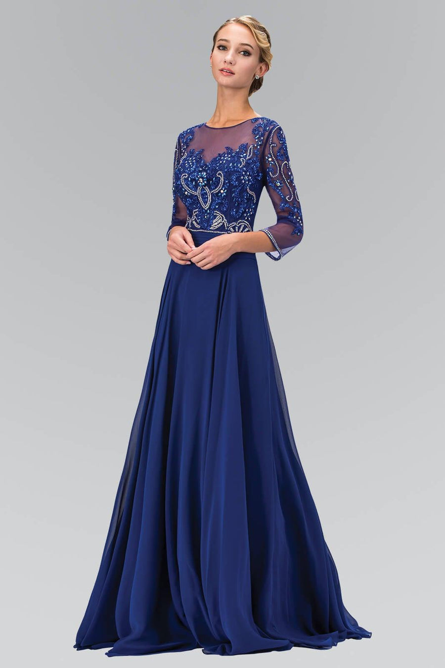 Formal Mother of the Bride Long Dress - The Dress Outlet Elizabeth K