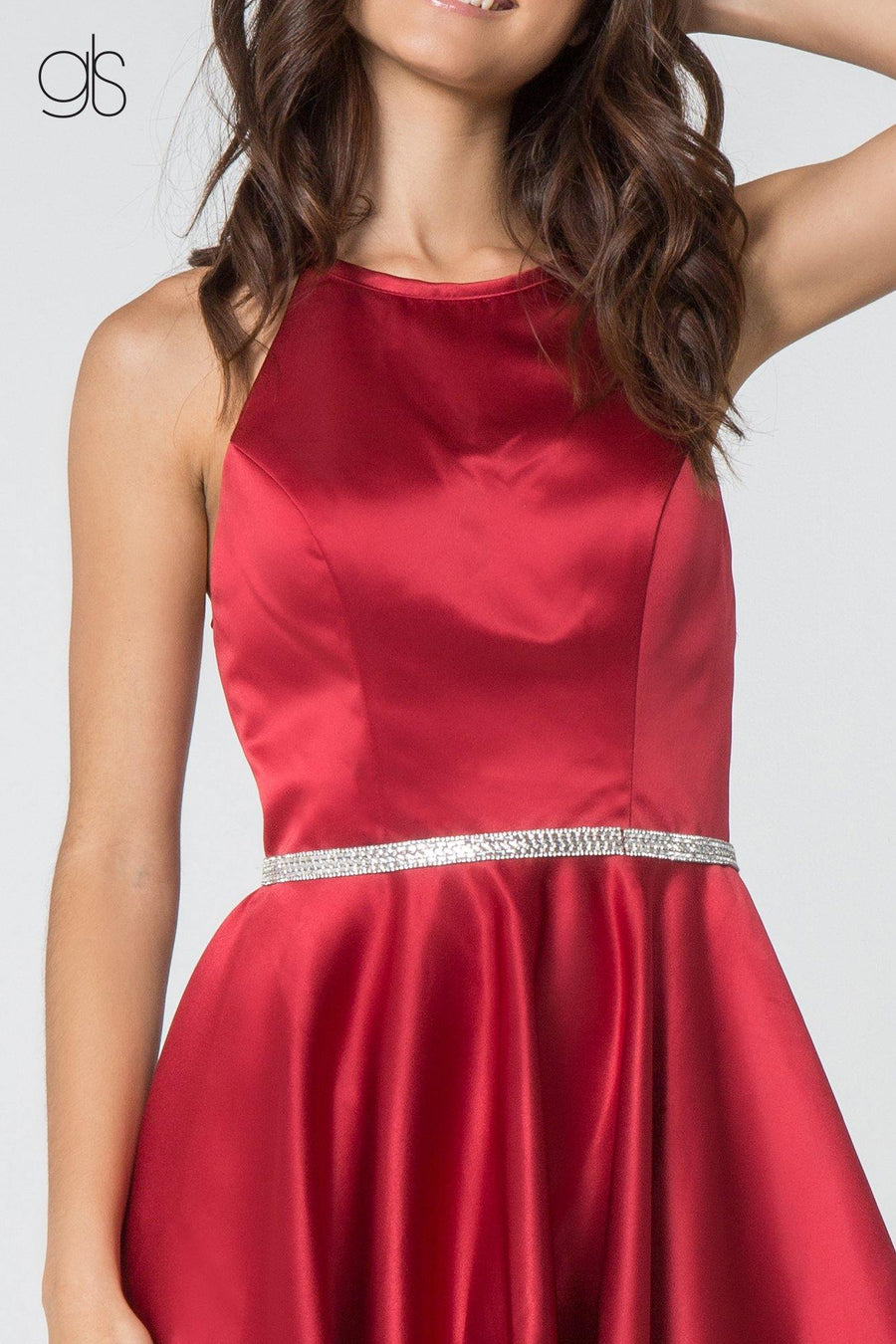 Formal Satin Short Dress Cocktail - The Dress Outlet Elizabeth K