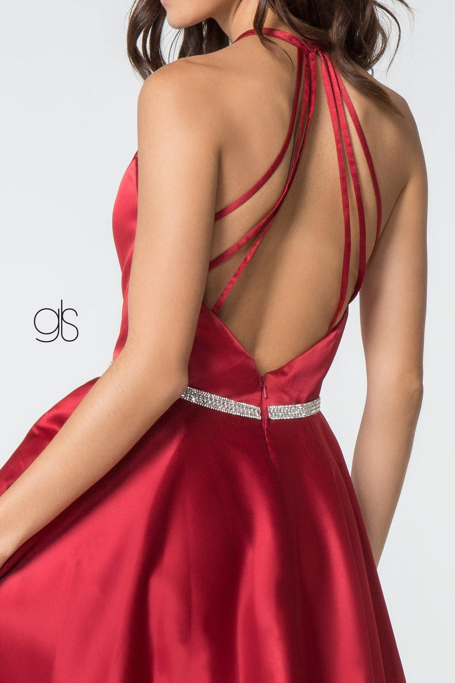 Formal Satin Short Dress Cocktail - The Dress Outlet Elizabeth K