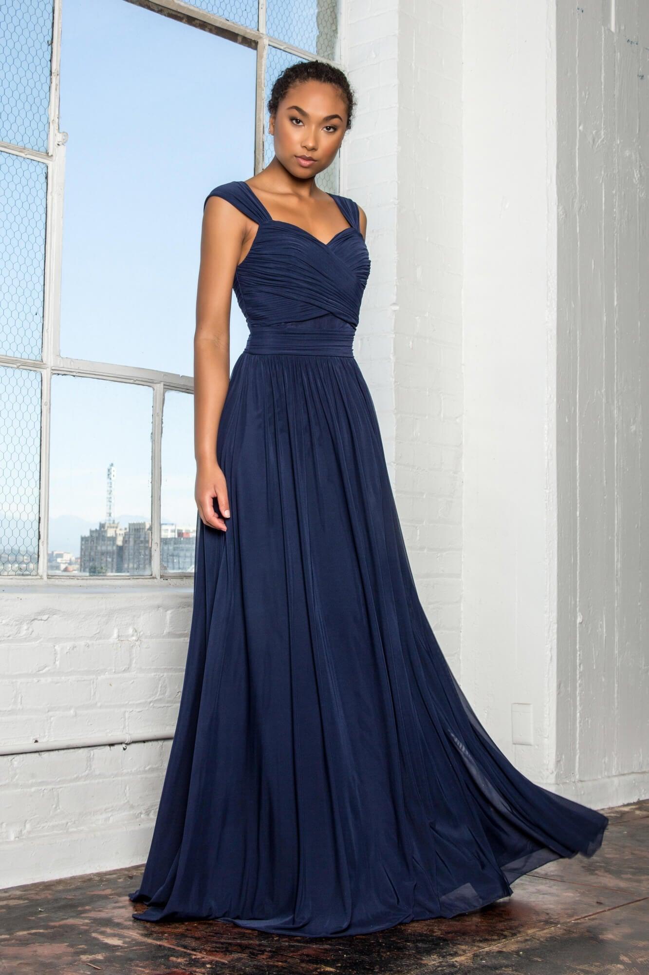 Front Cut-Out Bridesmaid Long Formal Dress - The Dress Outlet Elizabeth K