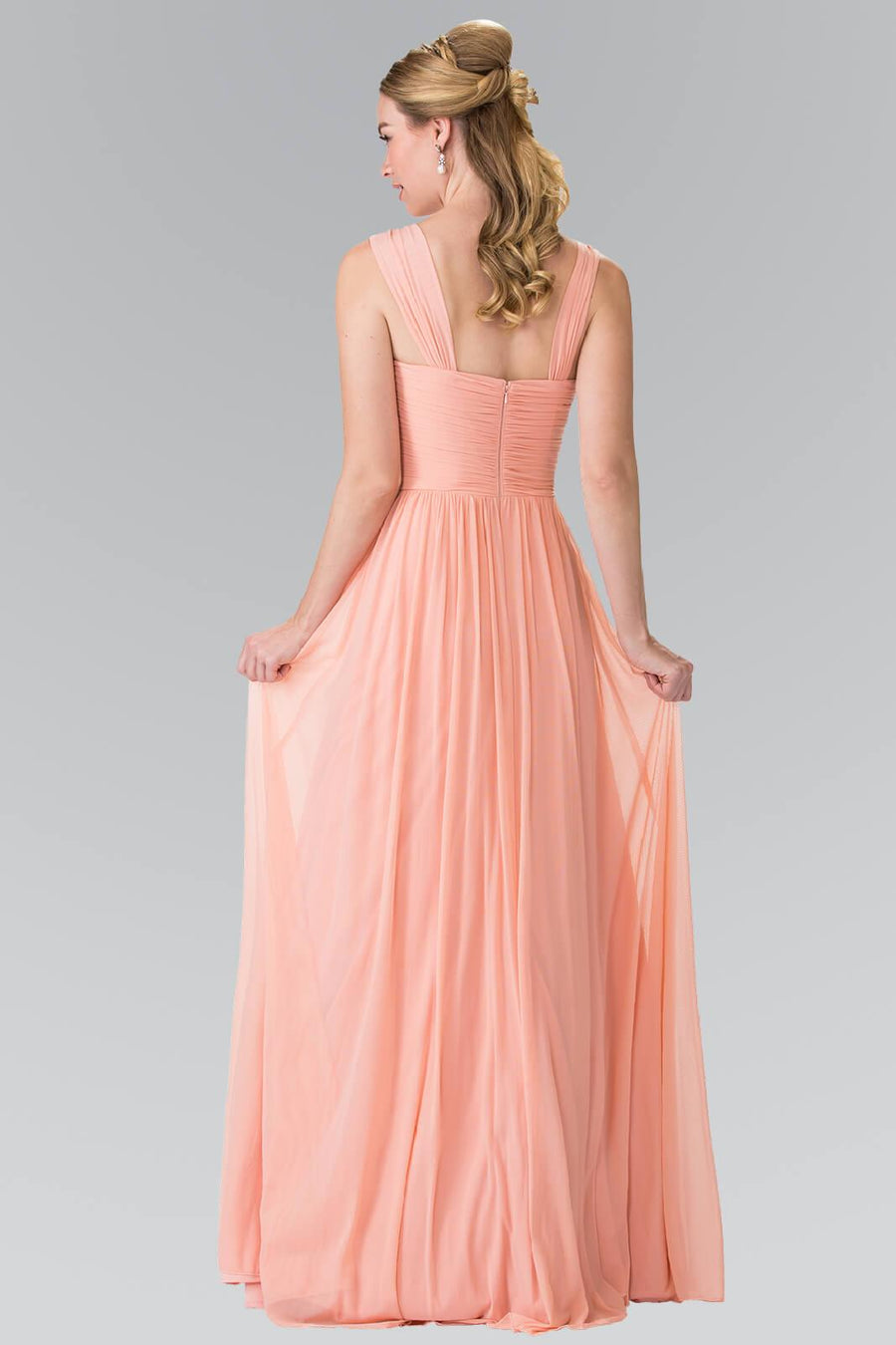 Front Cut-Out Bridesmaid Long Formal Dress - The Dress Outlet Elizabeth K