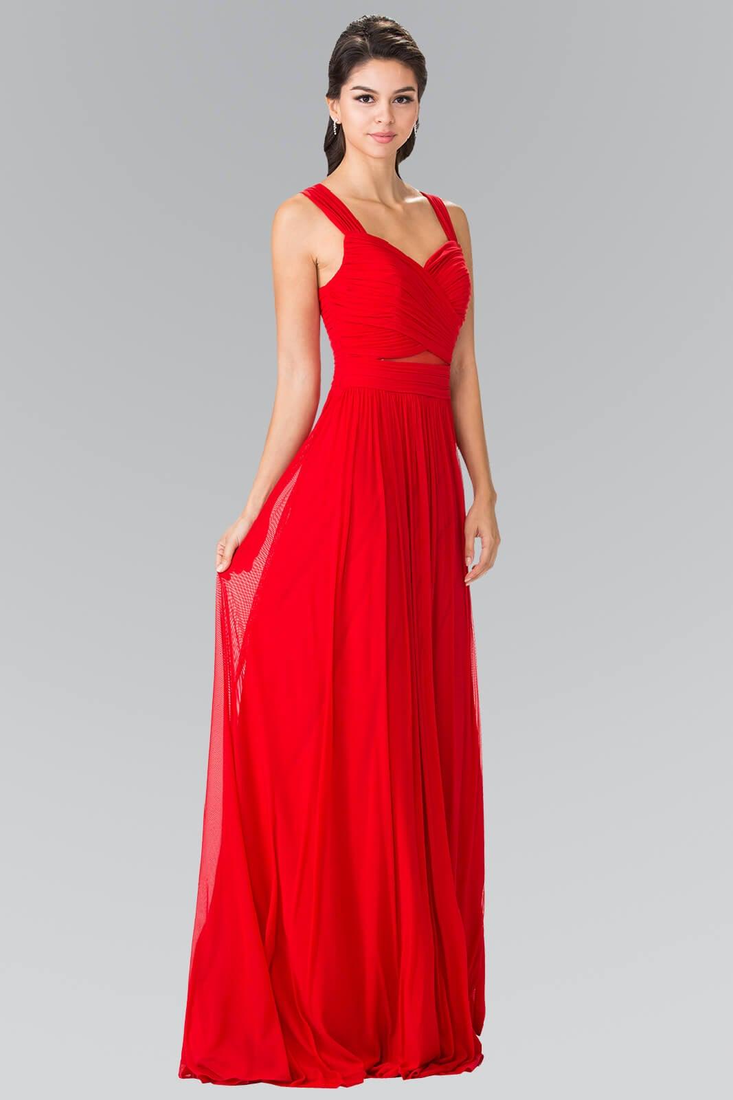 Front Cut-Out Bridesmaid Long Formal Dress - The Dress Outlet Elizabeth K