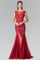 Full Embroidered Jersey Long Prom Dress - The Dress Outlet Elizabeth K