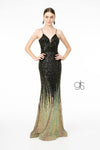 Full Sequin Spaghetti Strap Long Prom Dress - The Dress Outlet Elizabeth K