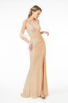 Sequin Bodycon Long Prom Dress - The Dress Outlet Elizabeth K Rose Gold