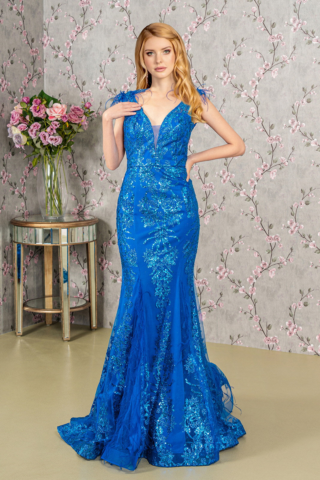 Silver/Nude Prom Long Formal Glitter Mesh Mermaid Dress for $296.99 ...