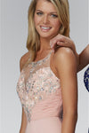 Prom Long Chiffon Spaghetti Straps Evening Formal Dress - The Dress Outlet Elizabeth K Blush