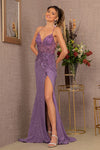 Prom Long Spaghetti Strap Sequins Formal Dress Eggplant