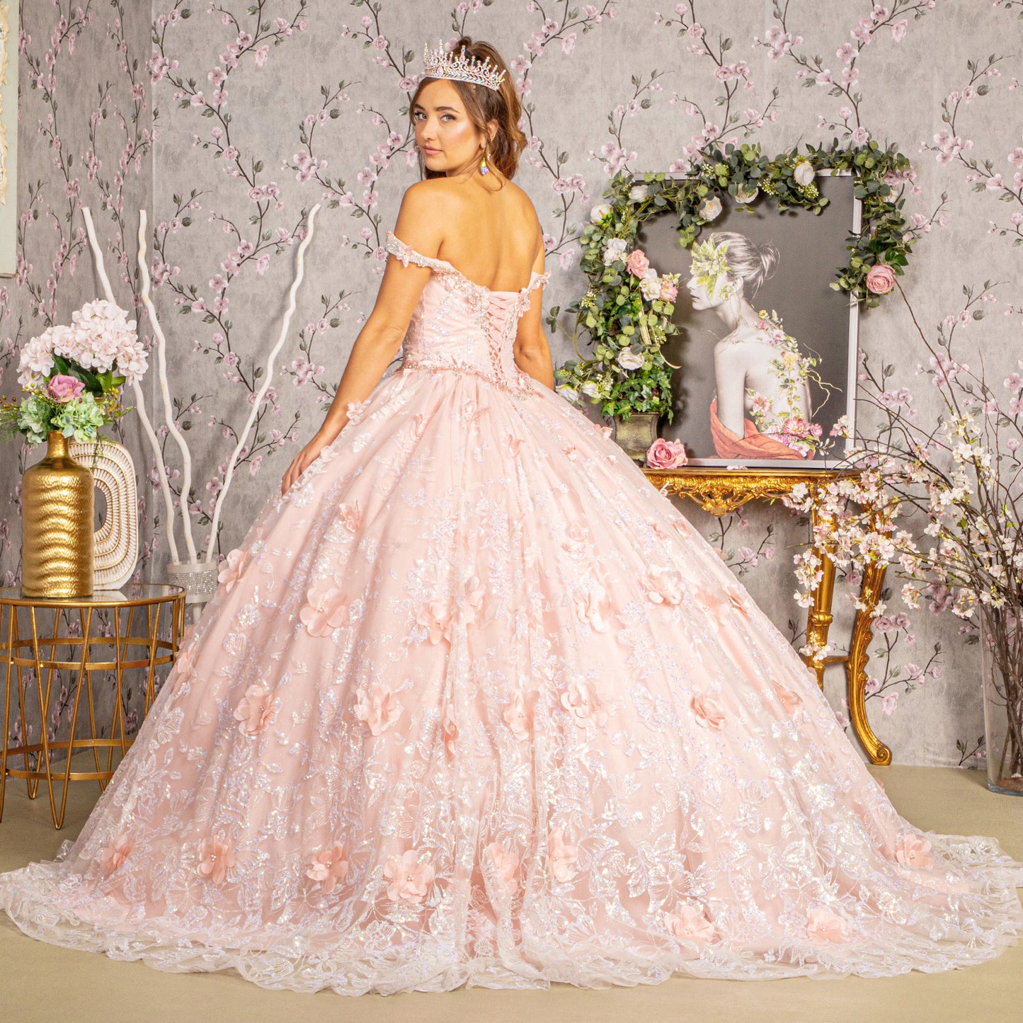 Quinceniera Dresses Sequin Quinceanera Ball Gown Blush