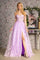 Prom Dresses Detachable Sleeves A line Long Prom Dress Lilac